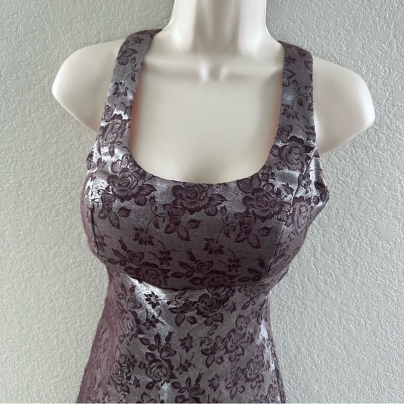 Vintage Floral Metallic Sheath Mini Dress by Jump - Picture 7 of 11
